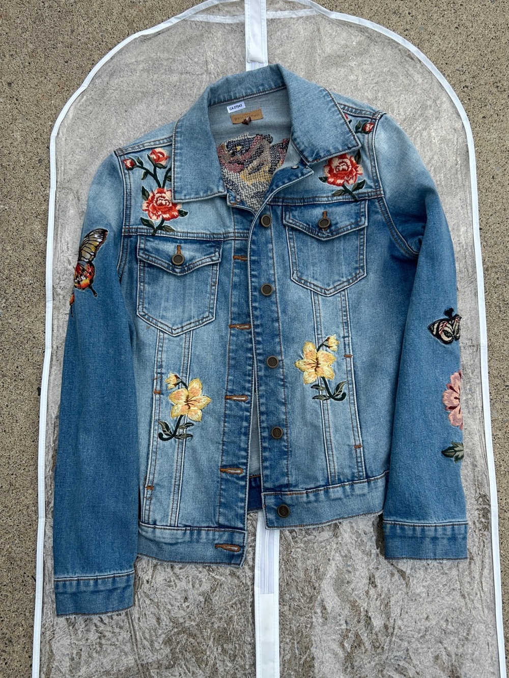 Driftwood Geena Embroidered Tiger Denim Jacket Follow Your Heart